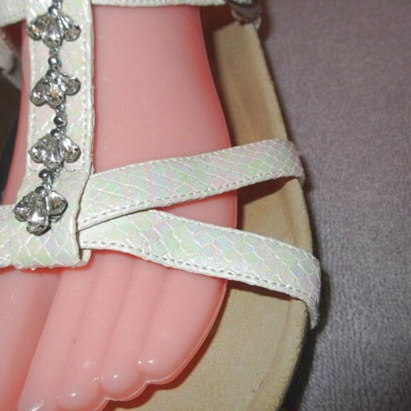 Birkenstock Betula Tango Jeweled Sandals Size 12 43 Iridescent Embossed Leather - Picture 5 of 12